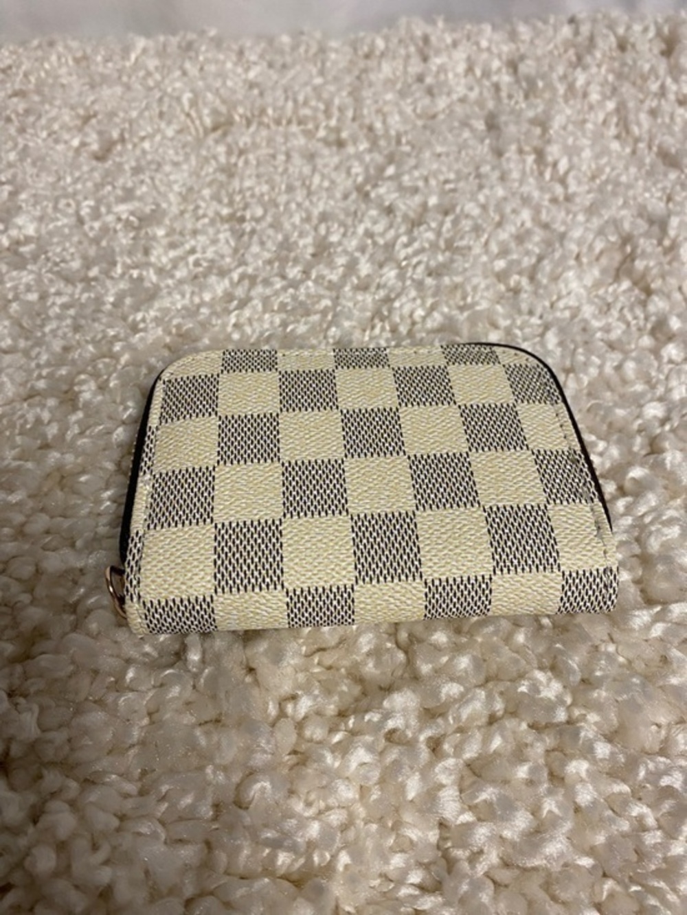 Women's Cardholder Zip Wallet in Cream and Brown
